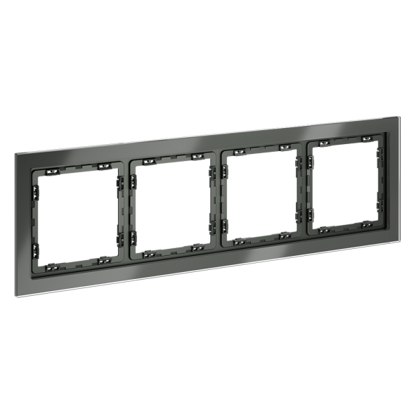 Рамка стеклянная VOLTUM S70 на 4 поста, (титан, стекло)