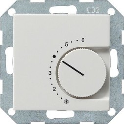 Терморегулятор Gira белый глянец с переключающим контактом 039603