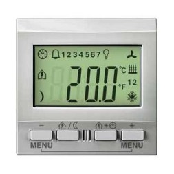 Терморегулятор KNX Schneider Electric Unica Class Top алюминий с дисплеем MGU5.534.30