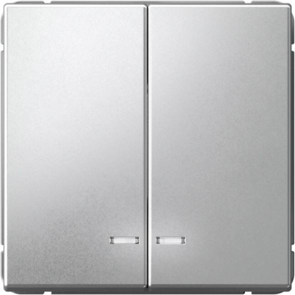 Двухклавишный выключатель с подсветкой (Алюминий) Schneider Electric Systeme Art Gallery GAL000353