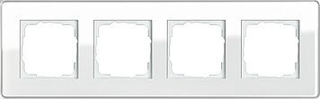 Рамка Gira Esprit Glass C Белое стекло 4 поста 0214512