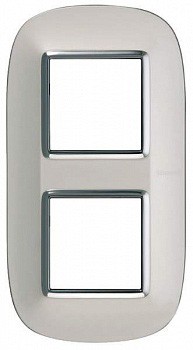 Рамка Bticino Axolute Овал Светлый титан 2+2 модуля HB4802/2TC