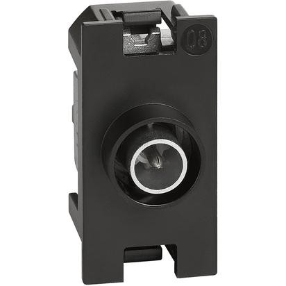 Оконечная телевизионная розетка Bticino Living Now черная 1 модуль K4202P10