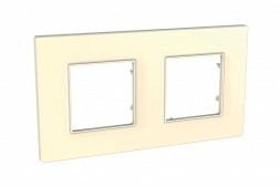 Рамка Schneider Electric Unica Quadro Кремовый 2 поста MGU2.704.25