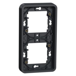 Рамка Schneider Electric вертикальная 2 поста скрытой установки Mureva Styl IP55 Антрацит MUR34151