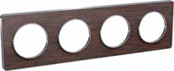 Рамка Schneider Electric Odace Венге / Алюминий 4-постовая S53P808P
