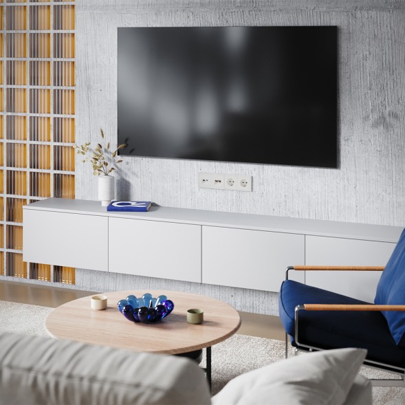 Накладка для розетки TV+RJ45 кат. 6, S70 (хлопок)