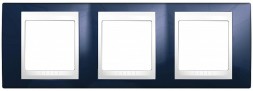 Рамка Schneider Electric Unica Хамелеон индиго / Белый 3 поста MGU6.006.842