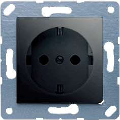 Розетка Jung CD серия Черная 50х50 2К+З 16А 250В~ CD120SW
