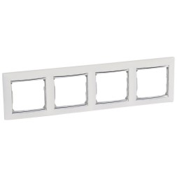 Рамка Legrand Valena Белый / Серебряный ш3х 4 поста 770494