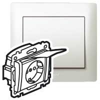 Розетка Legrand Galea Life перламутр 2к+З со шторками с крышкой 771564