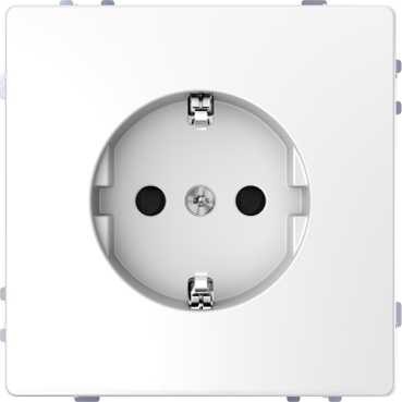 Розетка Merten D-Life белый лотос 16а с з/к и шторками MTN2300-6035