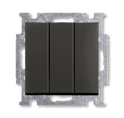 Механизм переключателя ABB Basic 55 chateau-black трехклавишный 1-полюсного выключателя с клавишей 16 А / 250 В 2CKA001012A2173 106/3/1 UC-95-