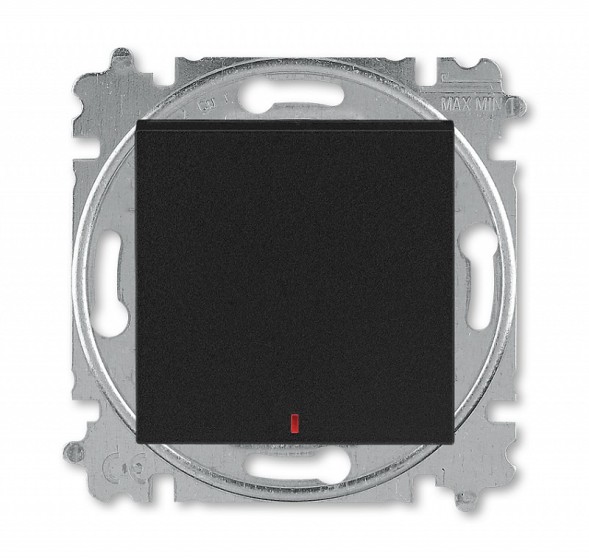 Переключатель ABB Levit контрольная антрацит / дымчатый чёрный одноклавишный с подсветкой 2CHH592545A6063 3559H-A25445 63W