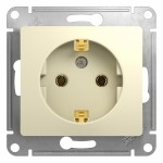 Розетка с заземлением, 16А, механизм Schneider Electric Glossa Бежевый GSL000243