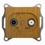 TV-SAT Розетка оконечная 1DB, механизм Schneider Electric Glossa Дуб GSL000597
