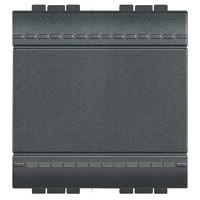 Переключатель Bticino Living Light Антрацит с автоматическими клеммами, размер 2 модуля L4003M2A