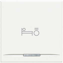 Клавиша Bticino Axolute белый &quot;Свет кровать&quot; 2 модуля HD4915M2BL