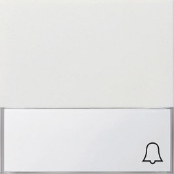 Клавиша Gira F100 Белый с пиктограммой &quot;звонок&quot; и большим полем для надписи 0679112