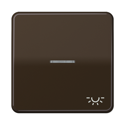 Клавиша Jung CD серия коричневая 1-я с/п с символом &quot;ОСВЕЩЕНИЕ&quot; CD590KO5LBR