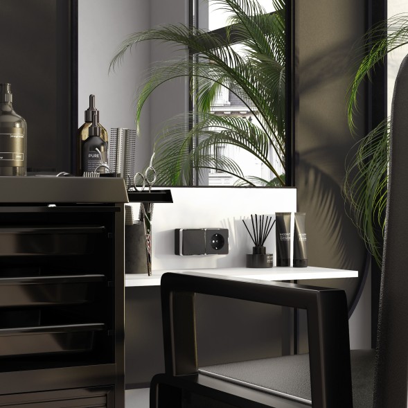 Выключатель одноклавишный Gallant черный/хром Werkel W5010035