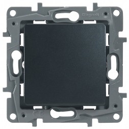 Выключатель Legrand Etika антрацит без фиксации (кнопка) с НО/НЗ контактом 6 A 250 В~ 672614