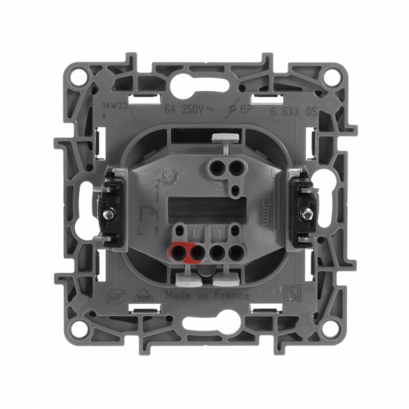 Выключатель Legrand Etika антрацит без фиксации (кнопка) с НО/НЗ контактом 6 A 250 В~ 672614