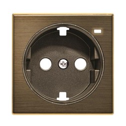 Накладка ABB Sky античная латунь для розетки Schuko с линзой для контрольной подсветки 2CLA858880A1201 8588.8 OE