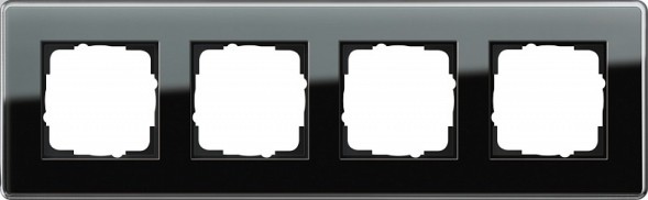 Рамка Gira Esprit Glass C Черное стекло 4 поста 0214505