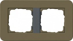 Рамка Gira E3 Умбра / Антрацит с антрацитовой подложкой 2 поста 0212426