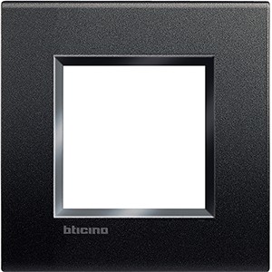 Рамка Bticino LivingLight Квадрат Антрацит двухмодульная LNA4802AR