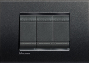 Рамка Bticino LivingLight Квадрат Антрацит двухмодульная LNA4802AR