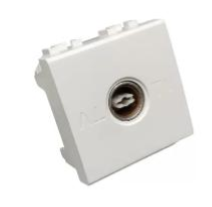 Экранированная TV розетка Bticino Living Light Белый проходная 2 модуля &quot;мама&quot; N4201P/2