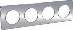 Рамка Schneider Electric Odace Полированный алюминий 4-постовая S53P808J