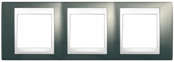 Рамка Schneider Electric Unica Хамелеон шампань / Белый 3 поста MGU6.006.824