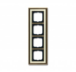 Рамка ABB Dynasty Латунь античная белое стекло 4 поста 2CKA001754A4583 1724-848-500