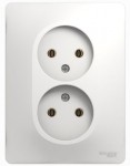 Розетка двойная без заземления,16А, в сборе Schneider Electric Glossa Белый GSL000120