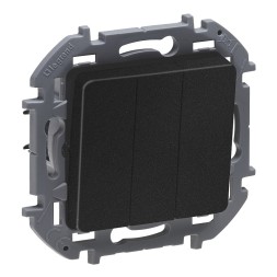 Выключатель трехклавишный 10 AX - 250 В Антрацит Legrand INSPIRIA 673643