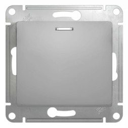 1-клавишный Выключатель с подсветкой, сх.1а, 10АХ, механизм Schneider Electric Glossa Алюминий GSL000313