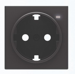 Накладка ABB Sky Чёрный бархат для розеток 2Р+Е с линзой для контрольной подсветки 2CLA858880A1501 8588.8 NS