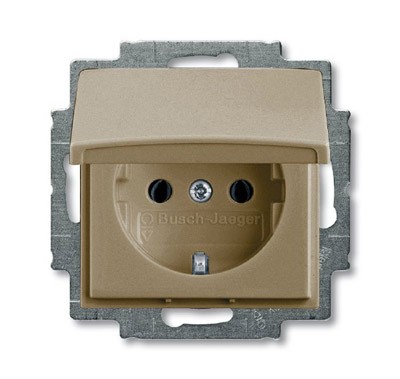 Розетка ABB Basic 55 шампань SCHUKO 16А 250В IP44 в сборе 2CKA002018A1501 20 EUCKD-93-50