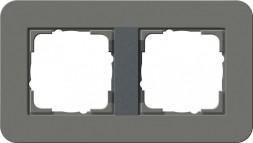 Рамка Gira E3 Темно-серый / Антрацит с антрацитовой подложкой 2 поста 0212423