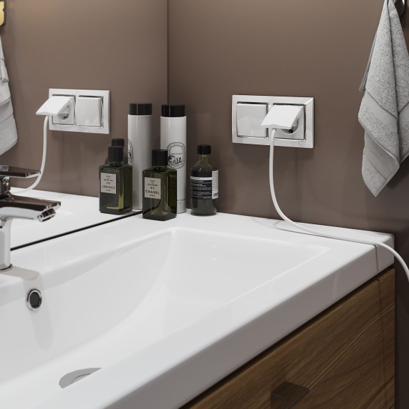 Рамка из поликарбоната на 2 поста Snabb белый/хром W0021901