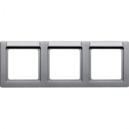 Рамка Berker Q.1 Алюминий с эффектом бархата, с полем для надписей 3 поста 10236014