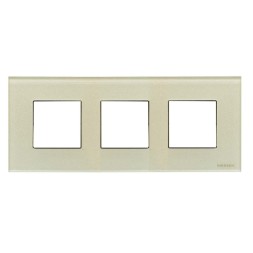 Рамка ABB Zenit Жемчужное стекло 3 поста 2CLA227300N3501 N2273 CP