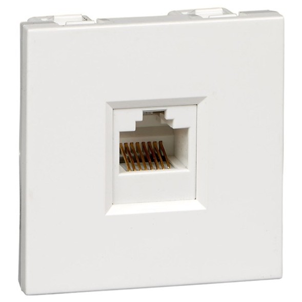 Розетка Schneider Electric 1хRJ45 кат.5E без шторок 2 модуля W45 SE, белый RIN-144K5E-BE