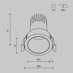 Встраиваемый светильник Technical DL116-10W-4K-B
