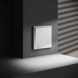 Перекрестный переключатель встраиваемый VOLTUM S70 одноклавишный 10А, (белый матовый)