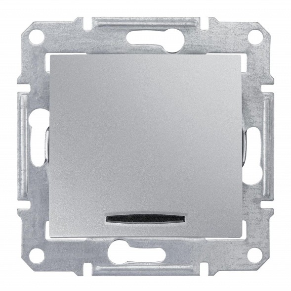 Выключатель Schneider Electric Sedna алюминий 2-полюсный с индикатором SDN0201160