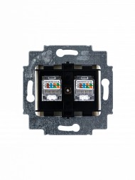 Розетка телефонная ABB Levit слоновая кость двойная 2хRJ45 категория 5e 2CHH295118A6017 5014H-A51018 17W